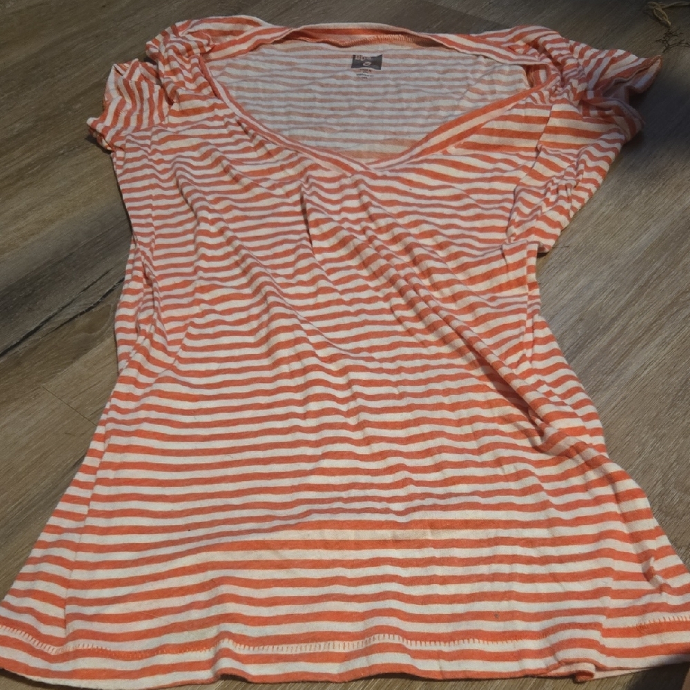 BDG Orange Striped Short Sleeve Tee